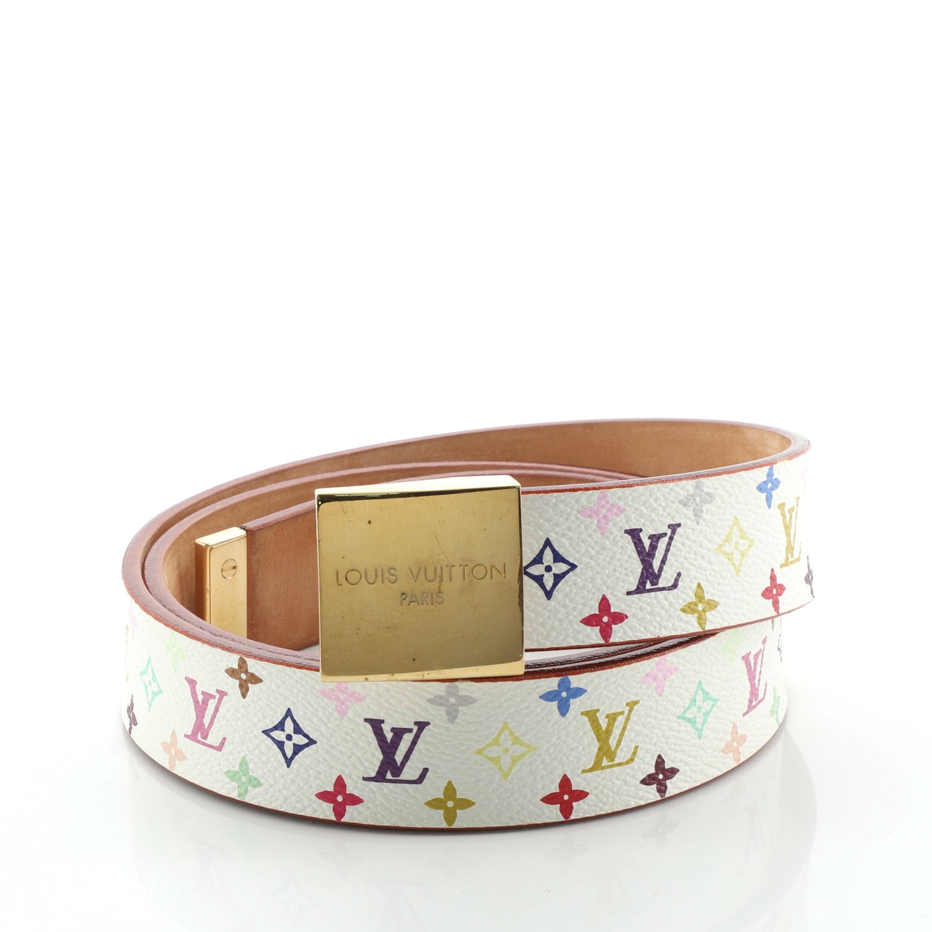 Ceinture Carre Belt Monogram Multicolor Thin 90