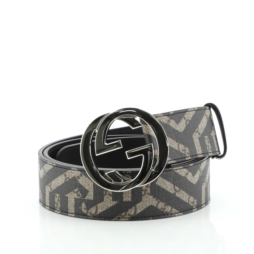 Interlocking G Belt Caleido Print GG Coated Canvas Wide 100