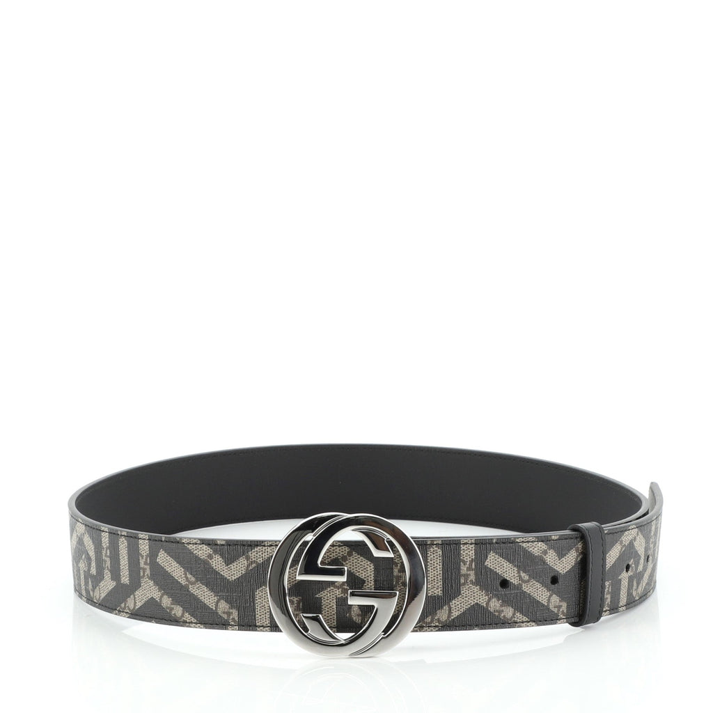Interlocking G Belt Caleido Print GG Coated Canvas Wide 100