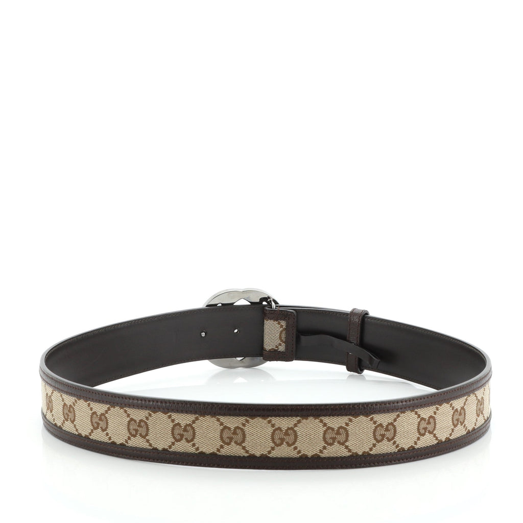 Interlocking G Belt GG Canvas with Leather Wide