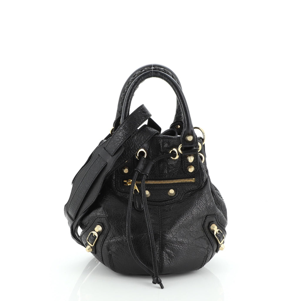 Pom Pon Giant Studs Bag Leather Mini