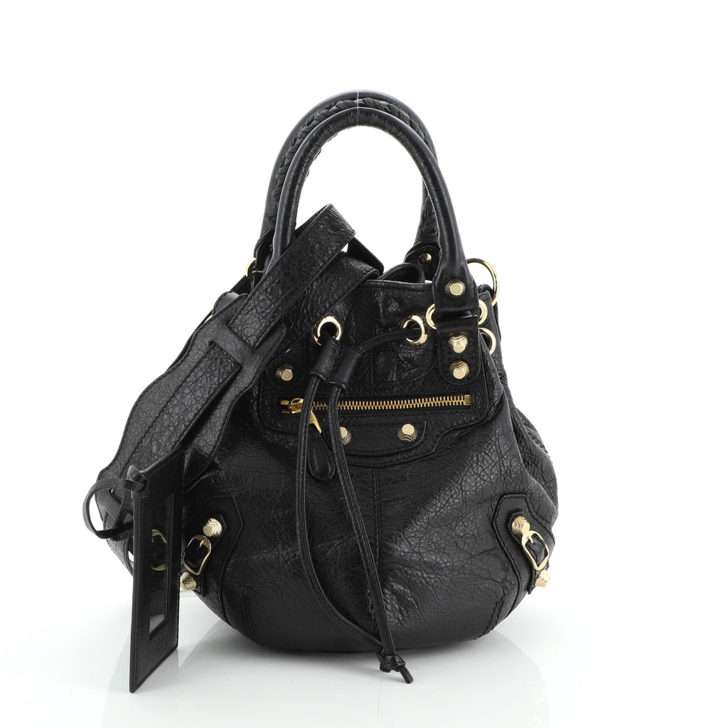 Pom Pon Giant Studs Bag Leather Mini