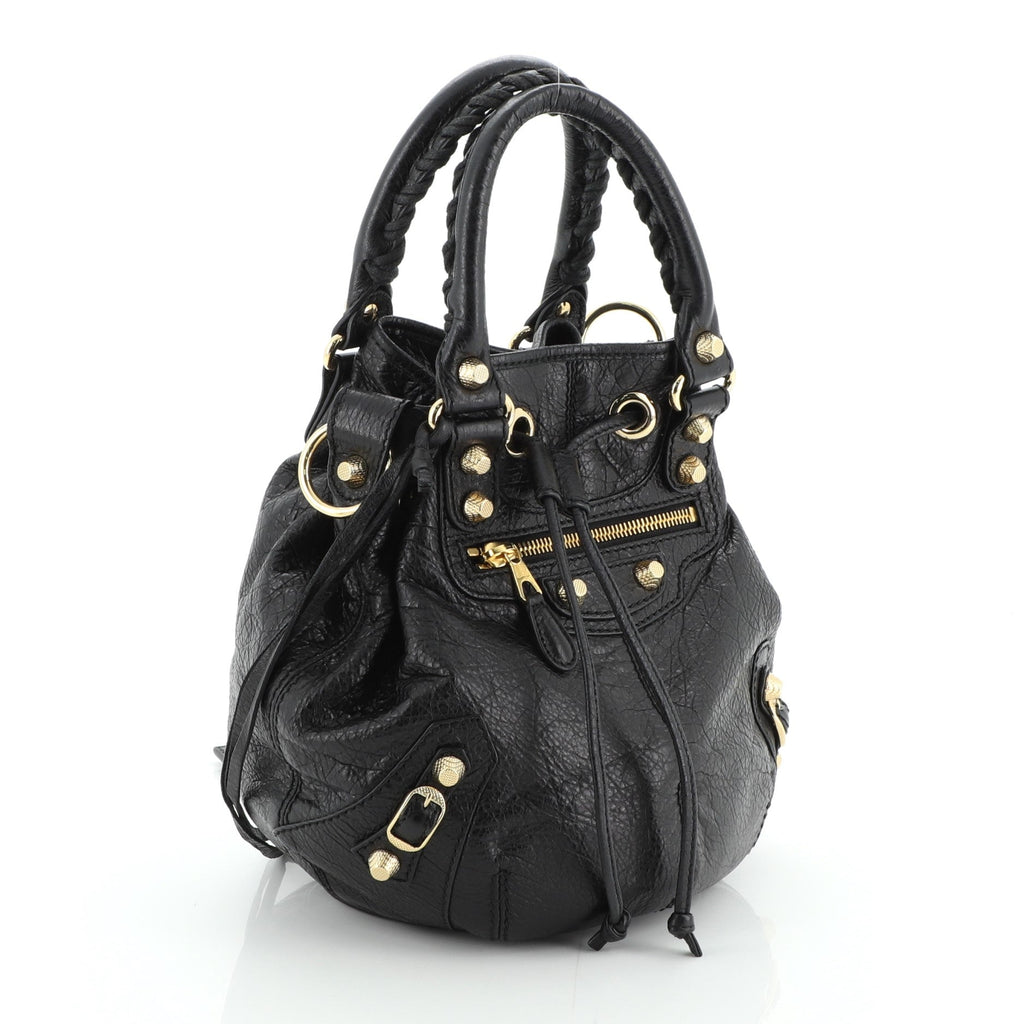 Pom Pon Giant Studs Bag Leather Mini