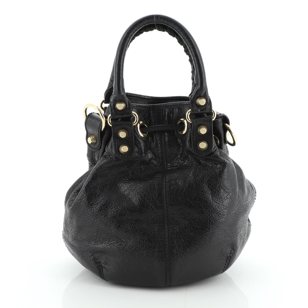 Pom Pon Giant Studs Bag Leather Mini