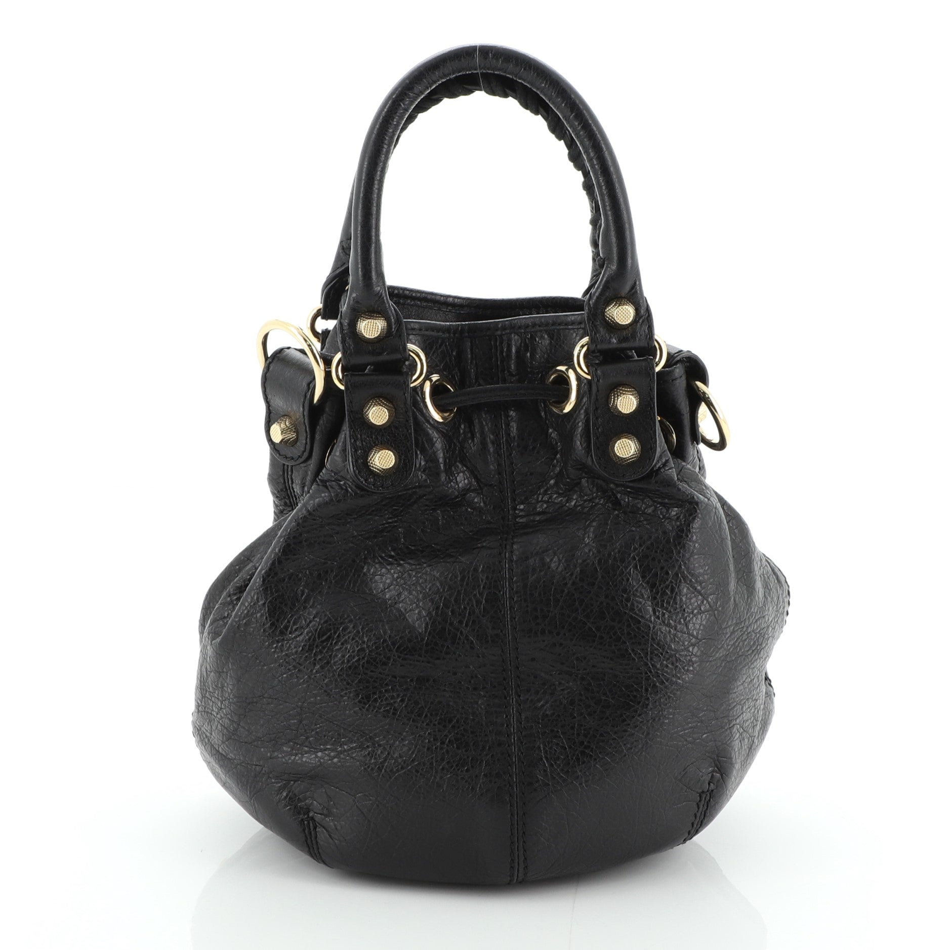 Pom Pon Giant Studs Bag Leather Mini