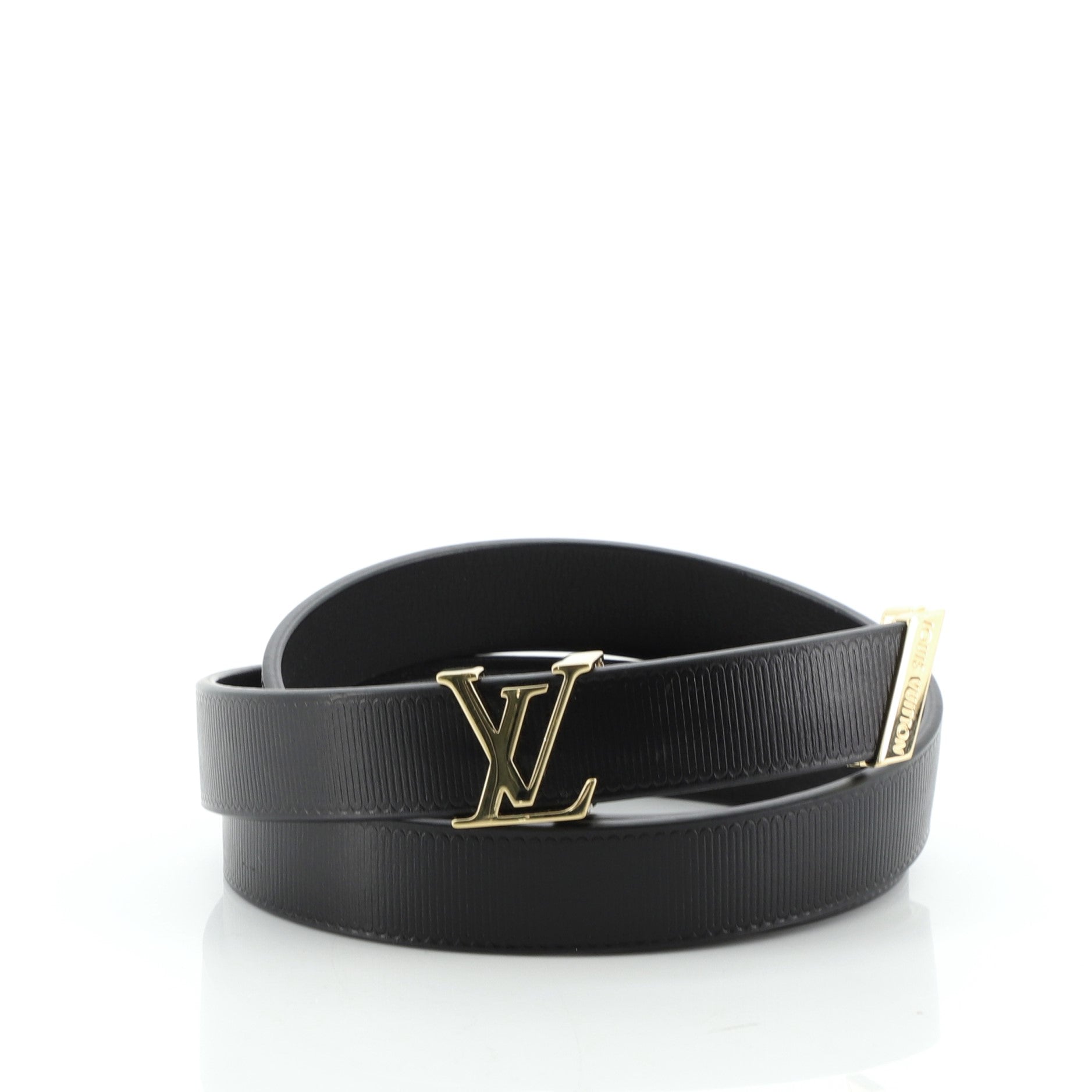 Initiales Belt Embossed Calfskin Thin 80