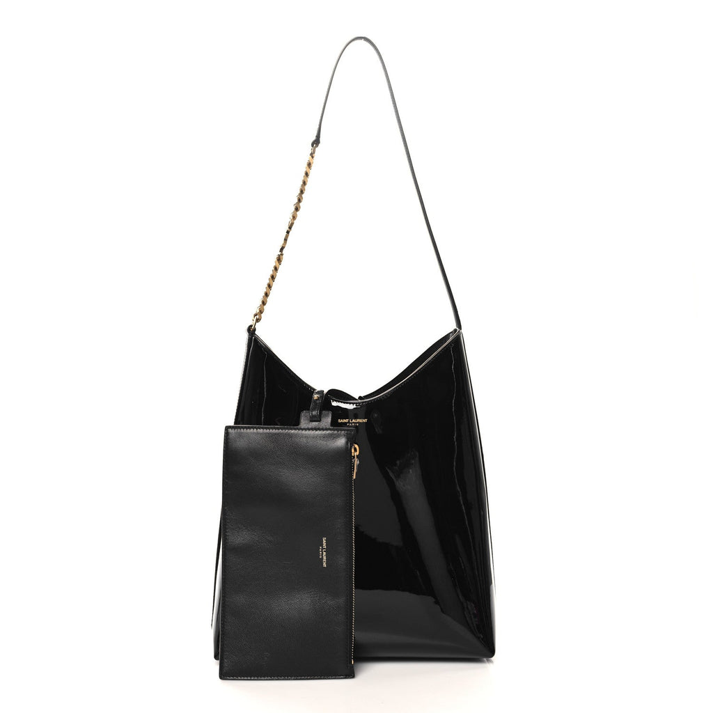 Patent Calfskin Rendez-Vous Hobo Black