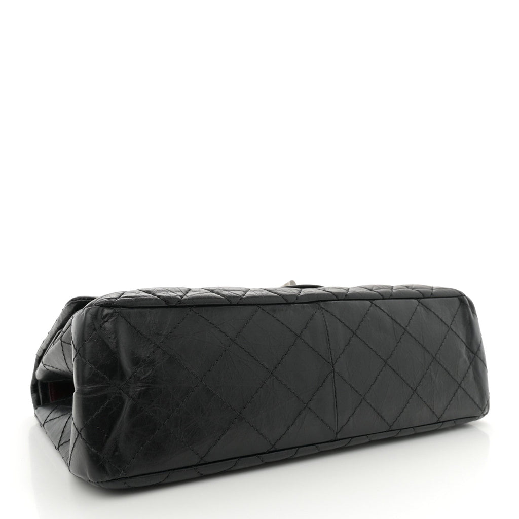 Aged Calfskin Quilted 2.55 Reissue 227 Flap Black