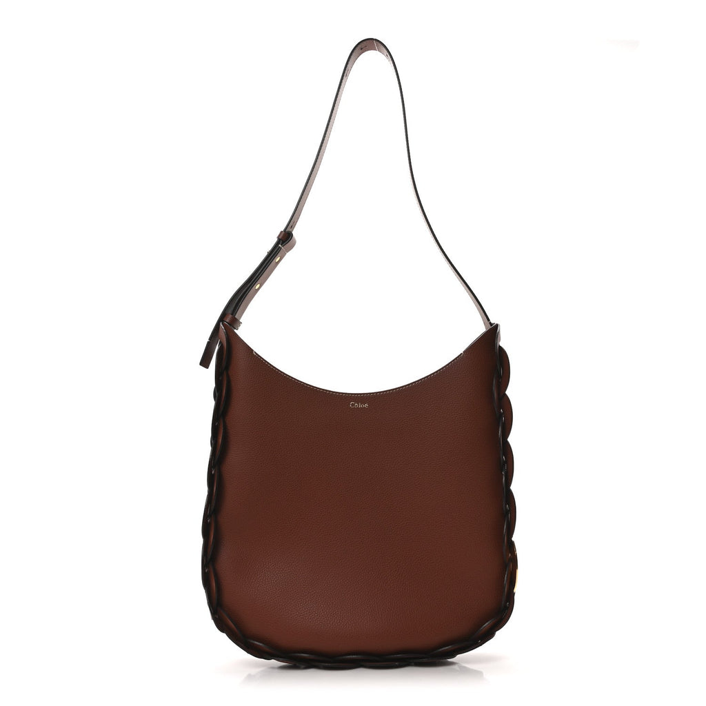 Small Grain Smooth Calfskin Medium Darryl Hobo Sepia Brown