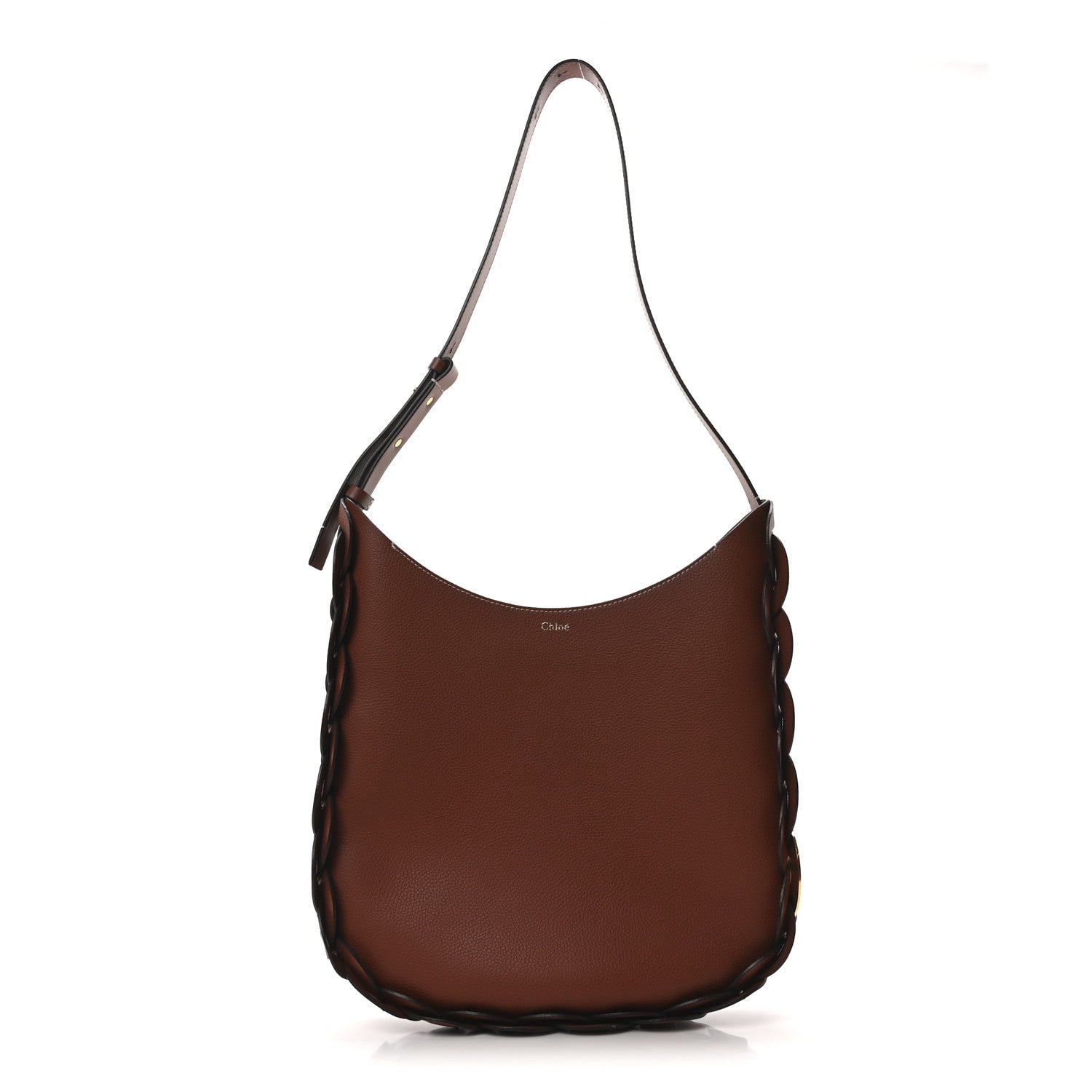 Small Grain Smooth Calfskin Medium Darryl Hobo Sepia Brown