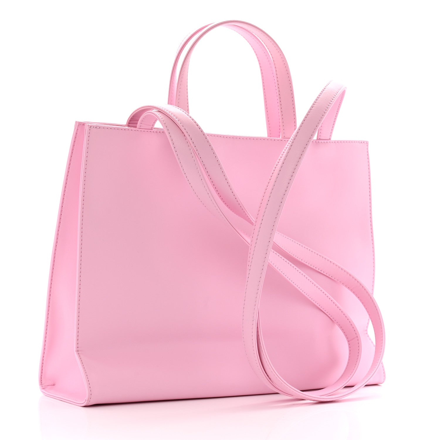 Vegan Leather Medium Shopping Bag Bubblegum