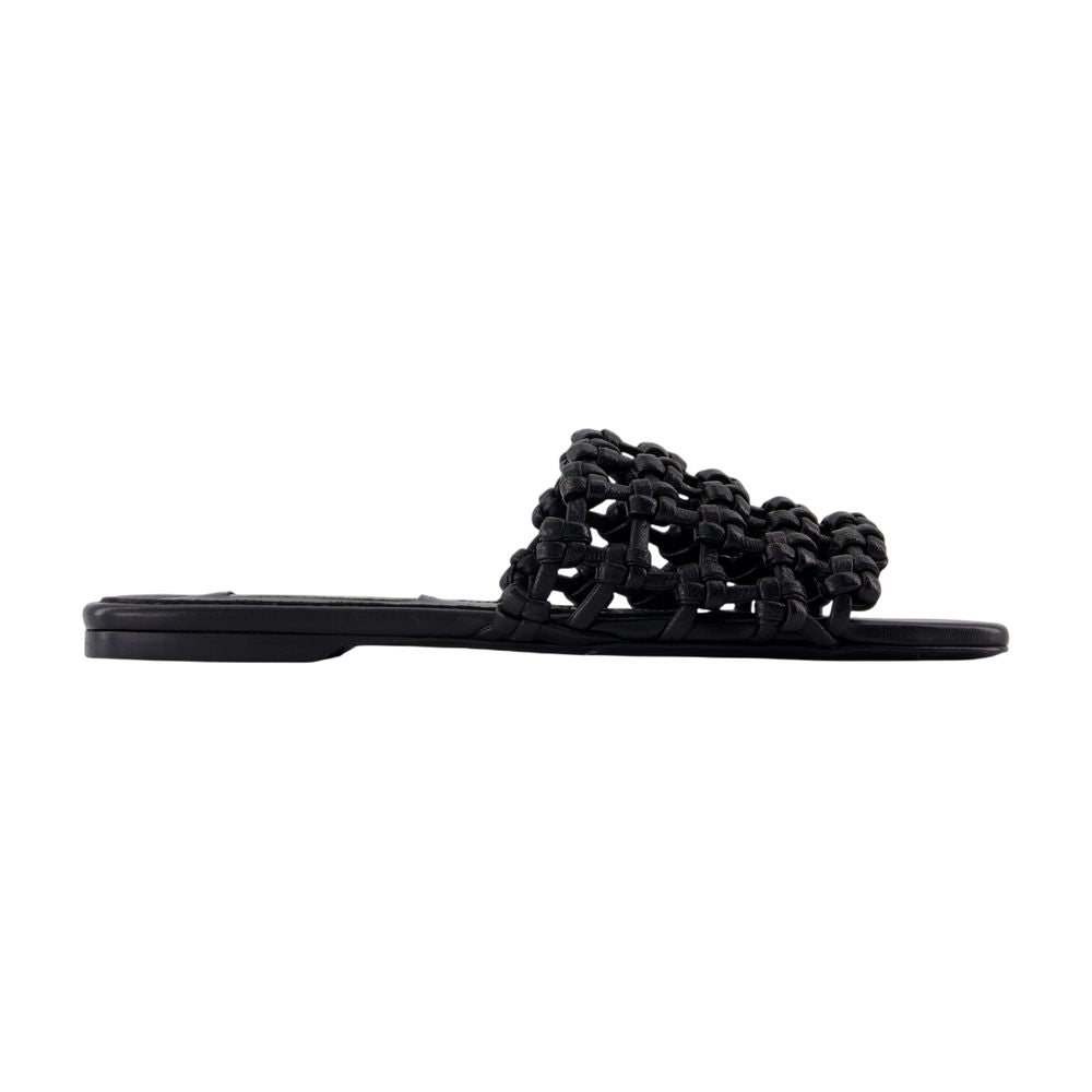 Women's Braided Bandeau Sandals - TOTEME - Leather - Black