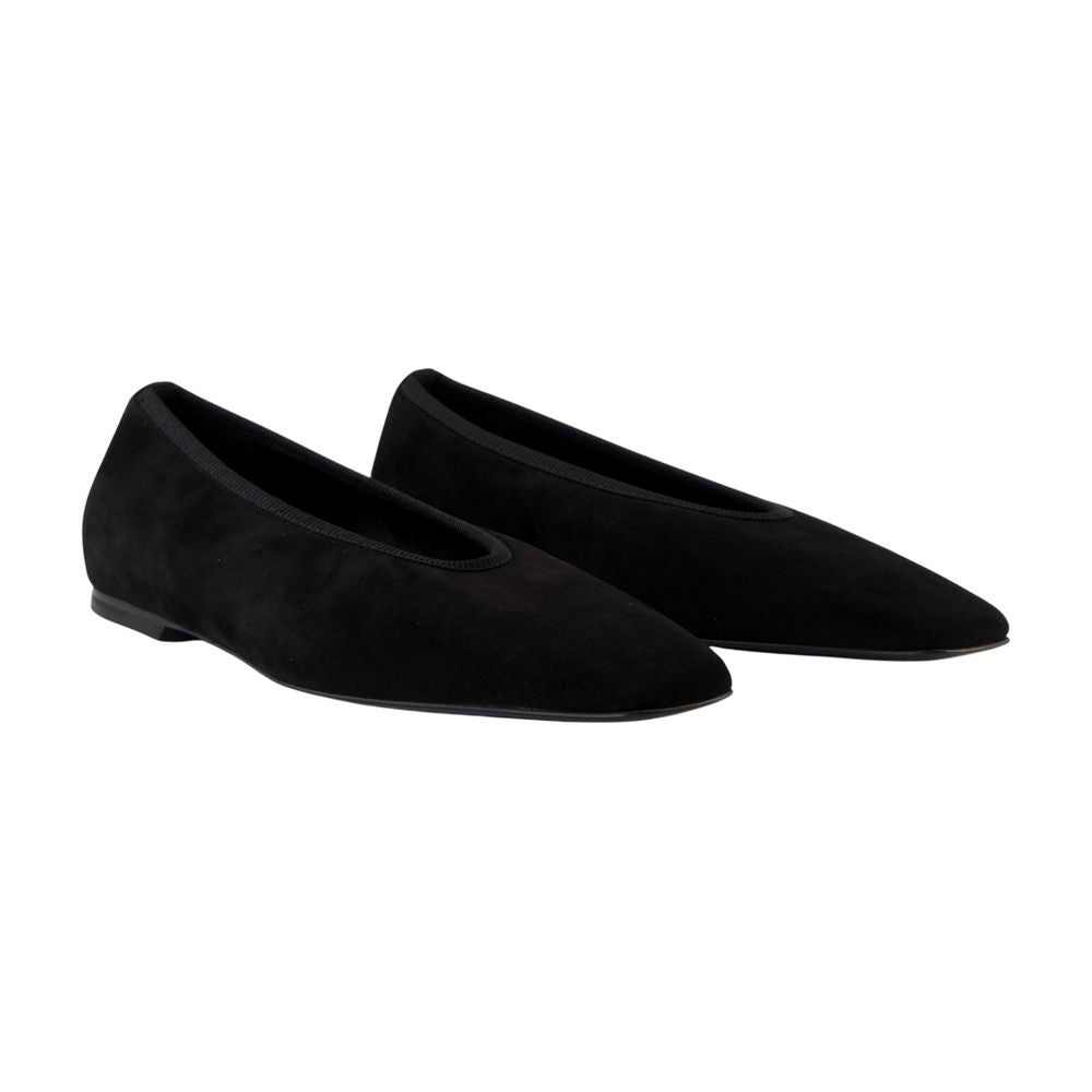 Women's Minimalist Ballerinas - TOTEME - Leather - Black