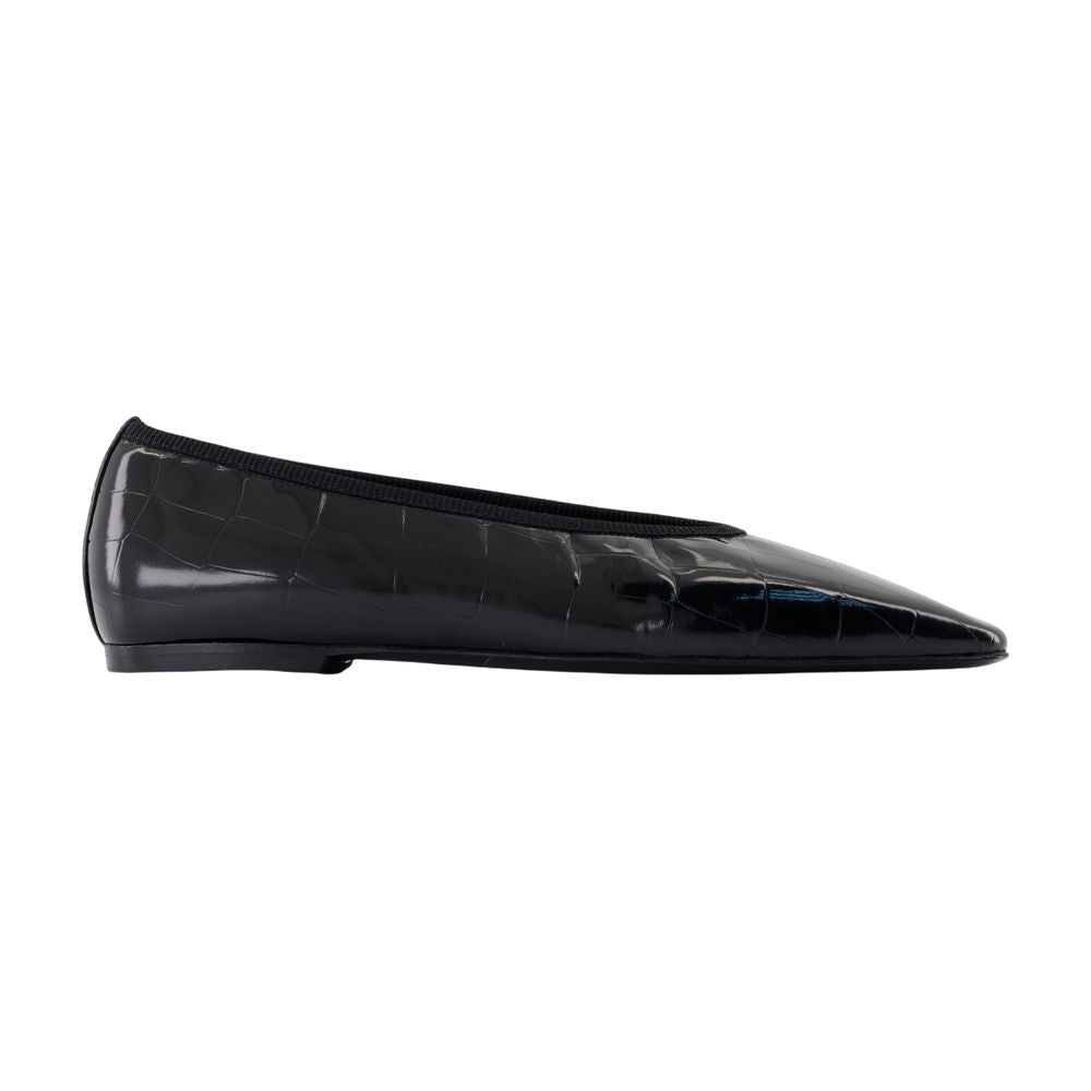 Women's Minimalist Ballerinas - TOTEME - Leather - Black