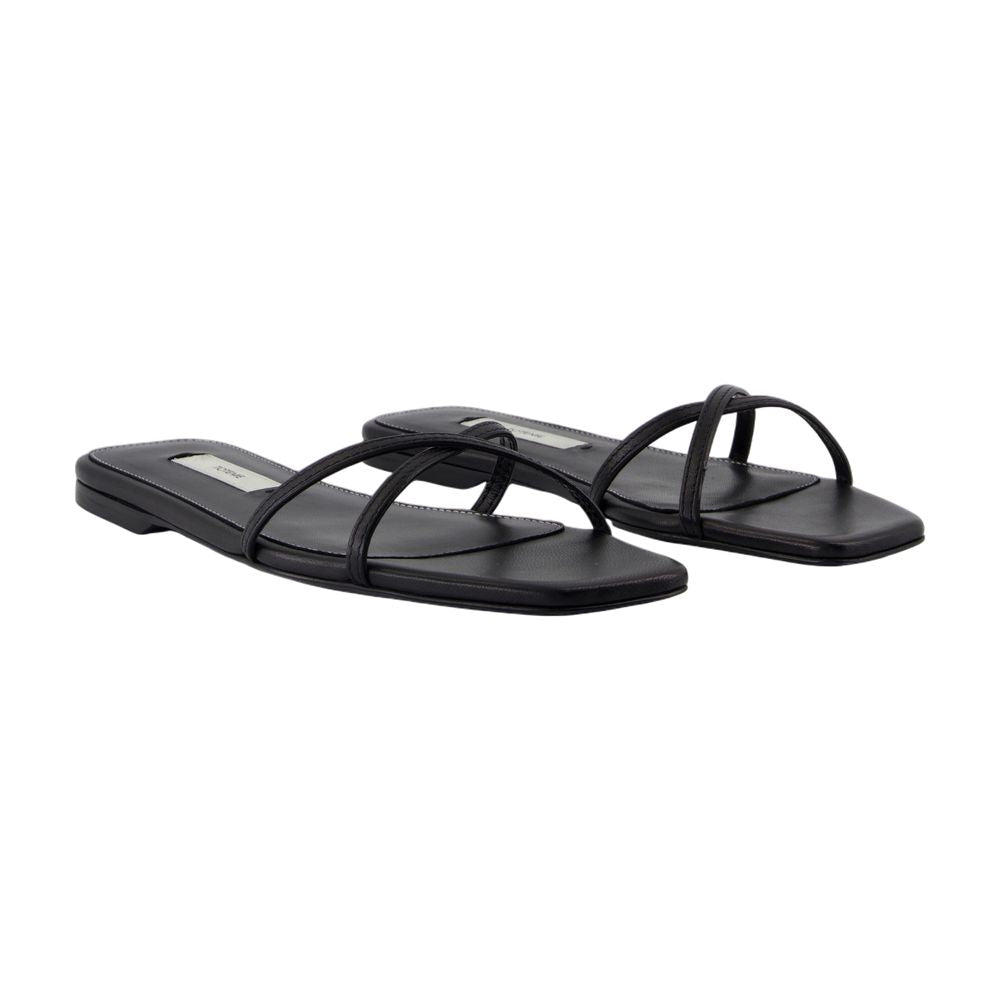 Women's Crossover Sandals - TOTEME - Leather - Black