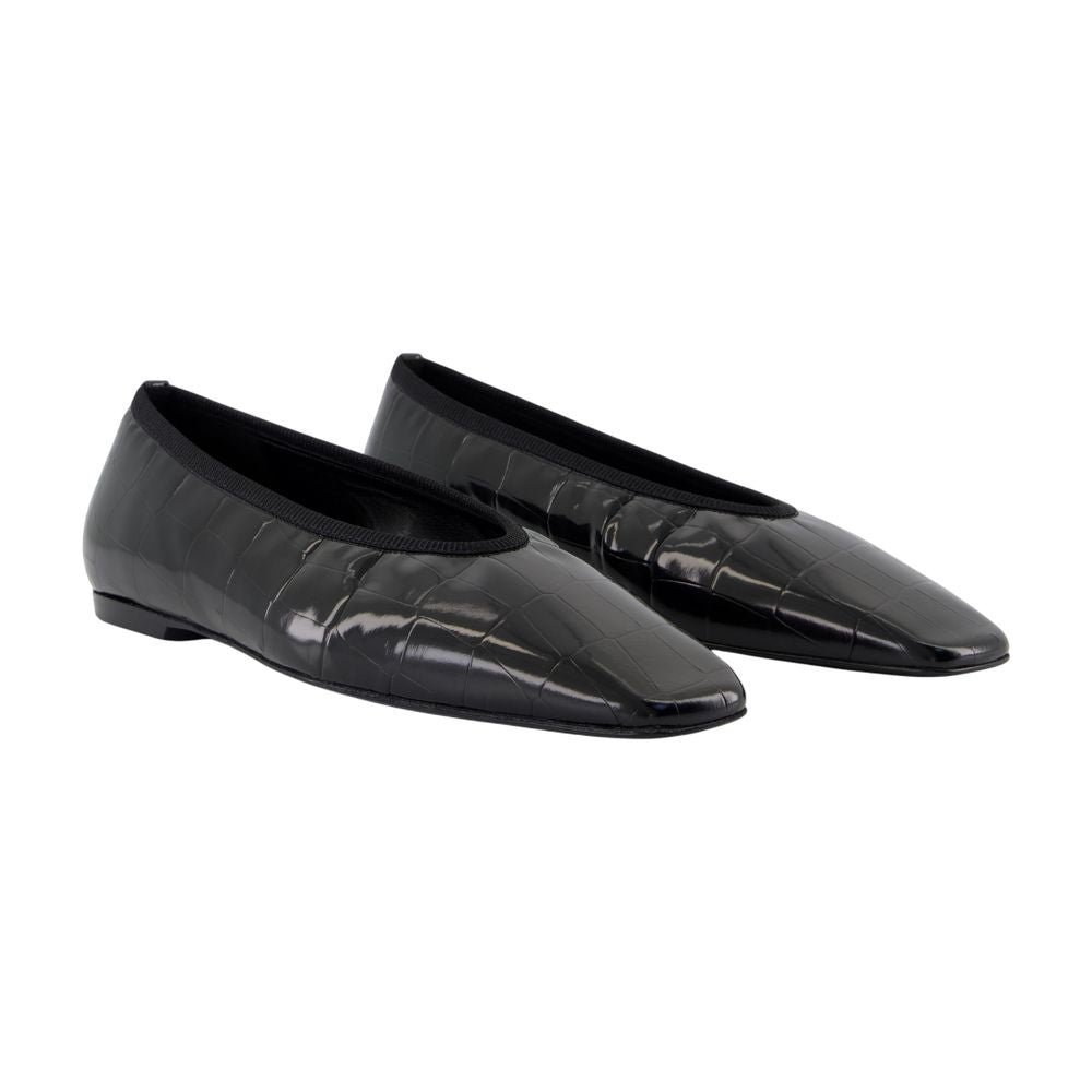 Women's Minimalist Ballerinas - TOTEME - Leather - Black