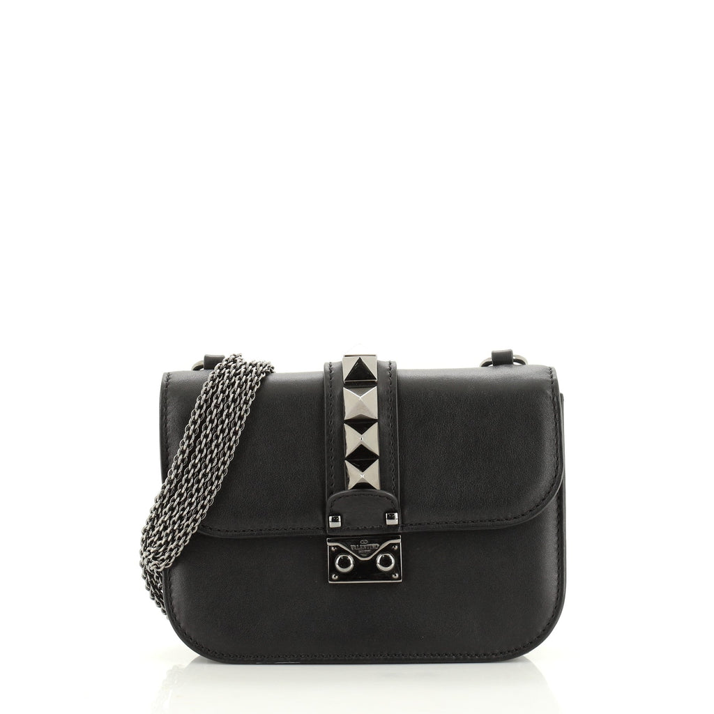Glam Lock Shoulder Bag Leather Mini