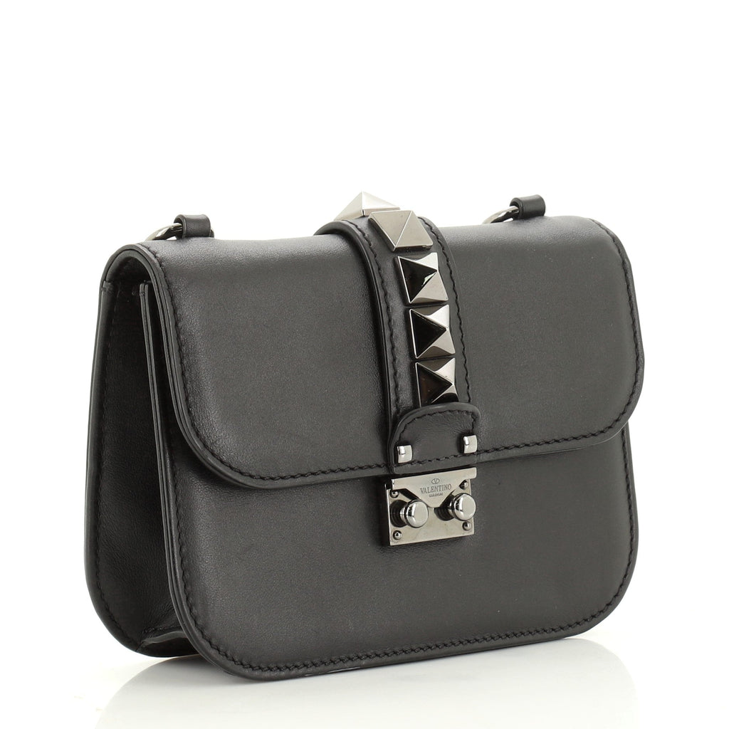 Glam Lock Shoulder Bag Leather Mini