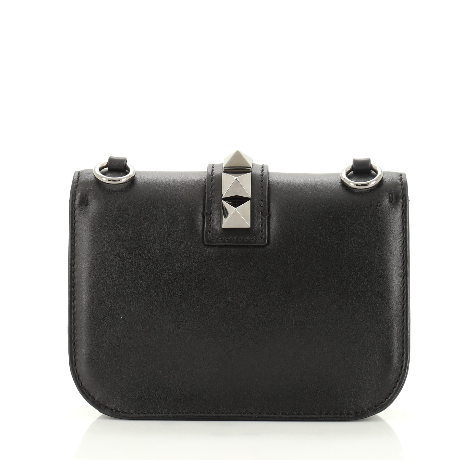 Glam Lock Shoulder Bag Leather Mini