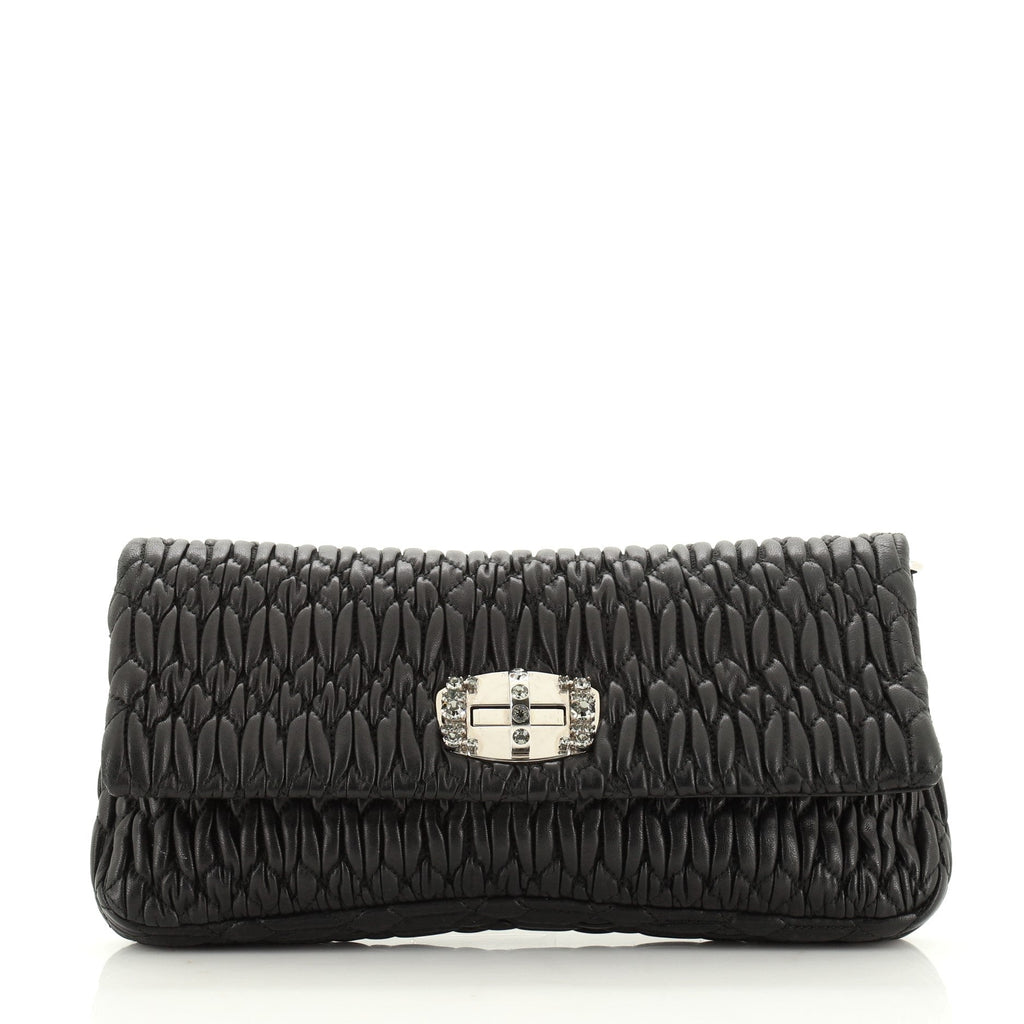 Crystal Clutch Matelasse Leather Medium