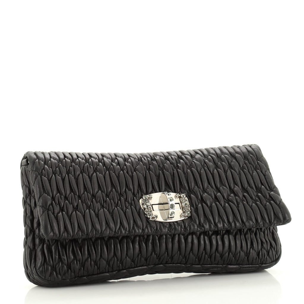 Crystal Clutch Matelasse Leather Medium