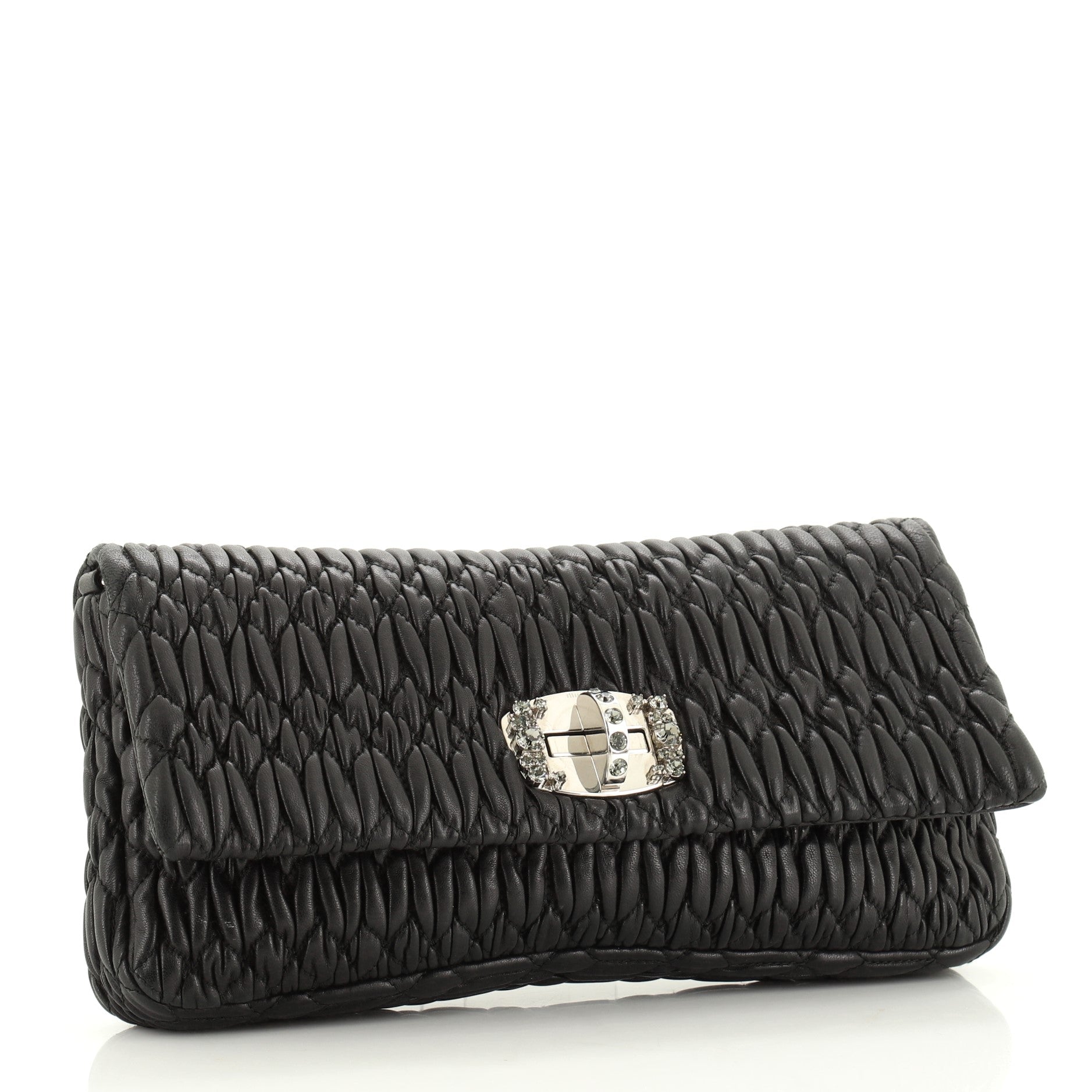 Crystal Clutch Matelasse Leather Medium