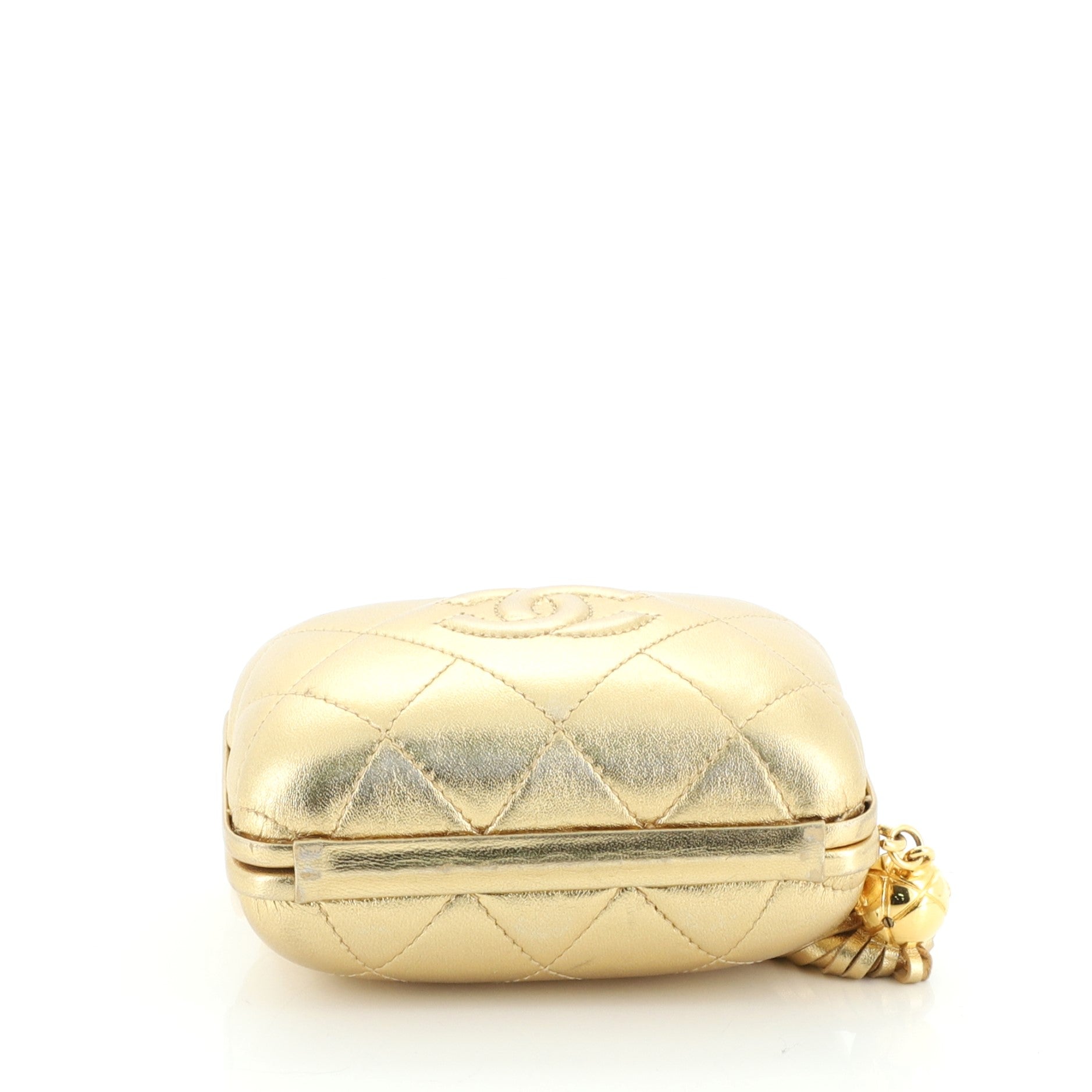 Vintage Diamond CC Chain Clutch Quilted Lambskin Small