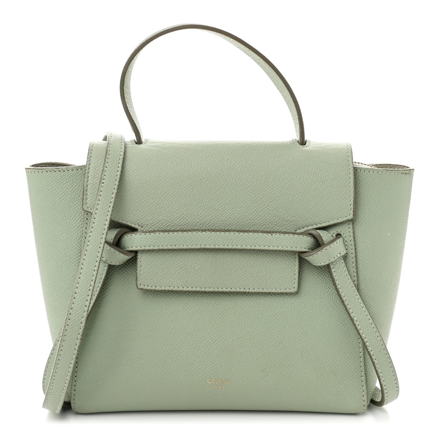 Grained Calfskin Nano Belt Bag Pastel Green