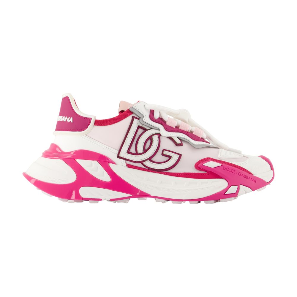 Women's Sneakers Fast - Dolce&Gabbana - Leather - White/Pink