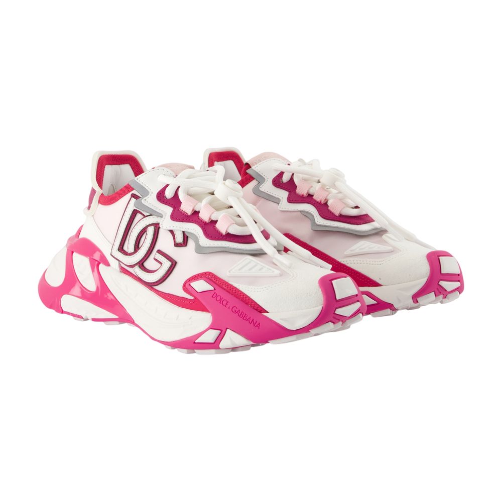 Women's Sneakers Fast - Dolce&Gabbana - Leather - White/Pink