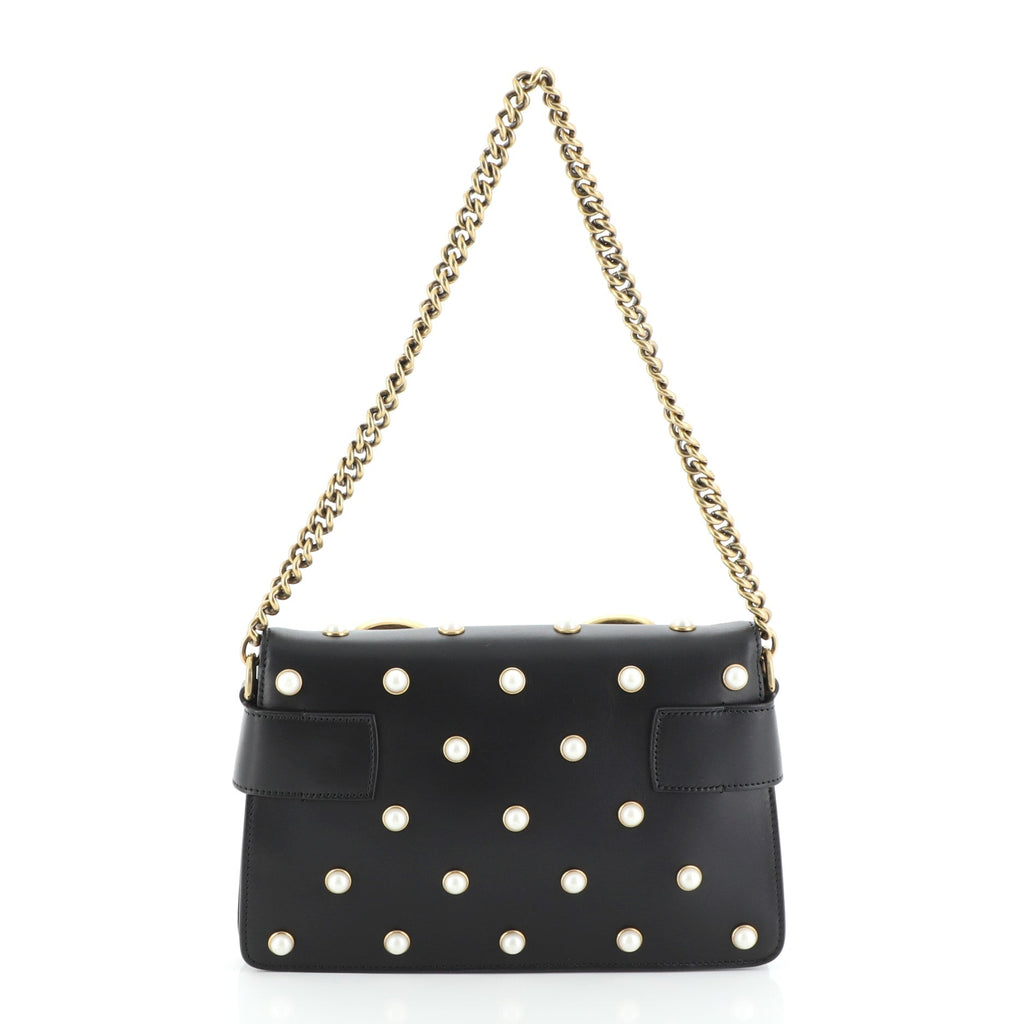 Broadway Pearly Bee Shoulder Bag Embellished Leather Mini