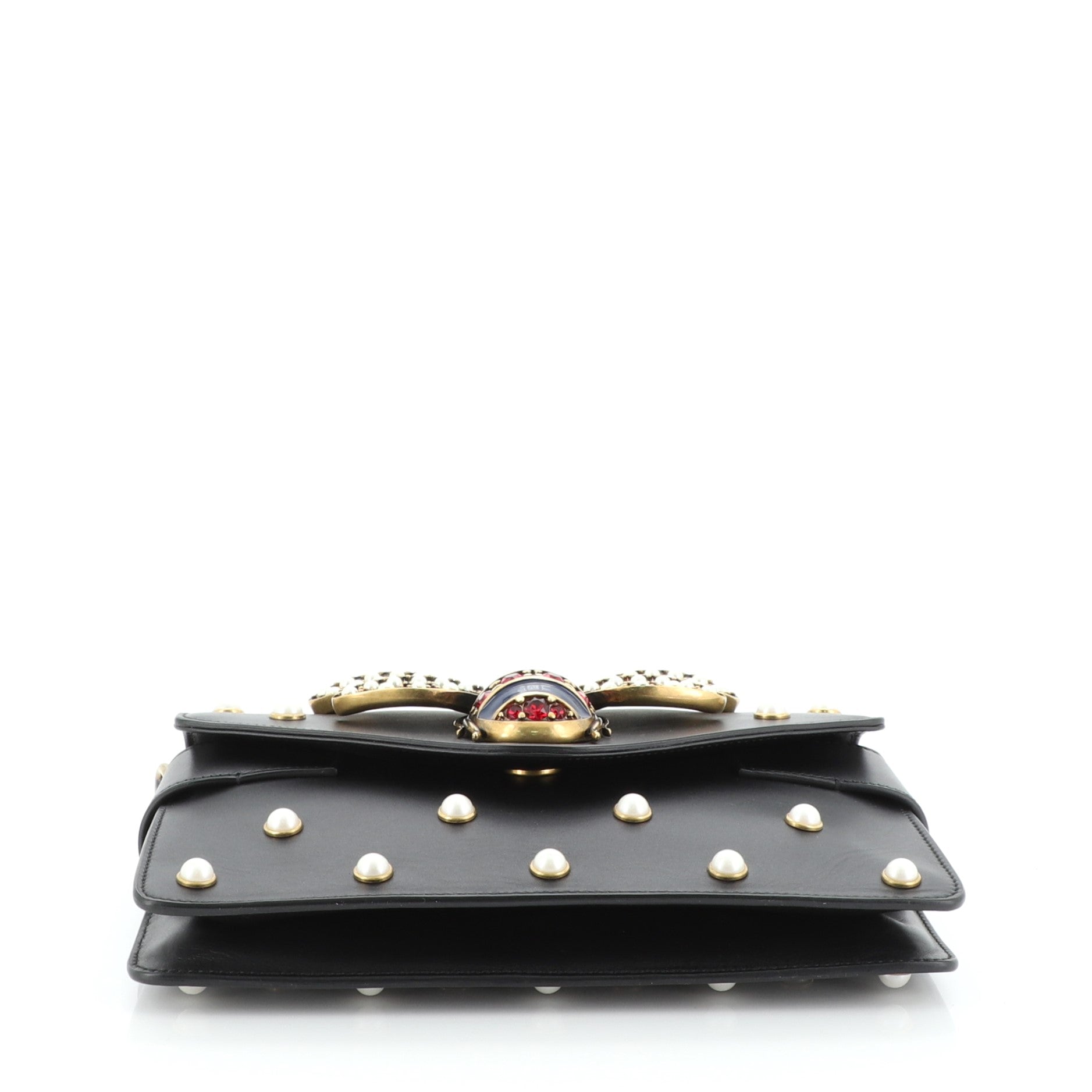 Broadway Pearly Bee Shoulder Bag Embellished Leather Mini