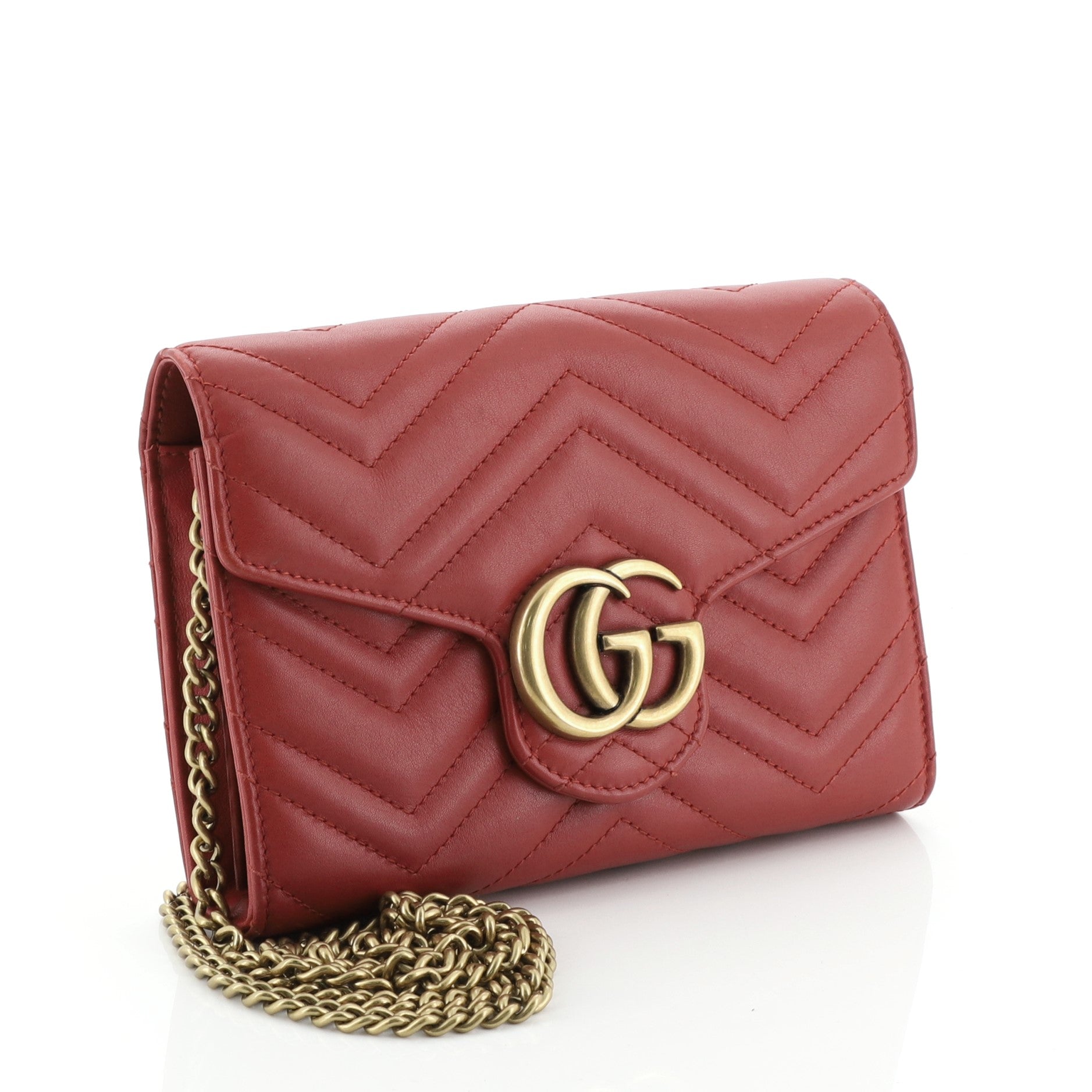 GG Marmont Chain Wallet Matelasse Leather Mini