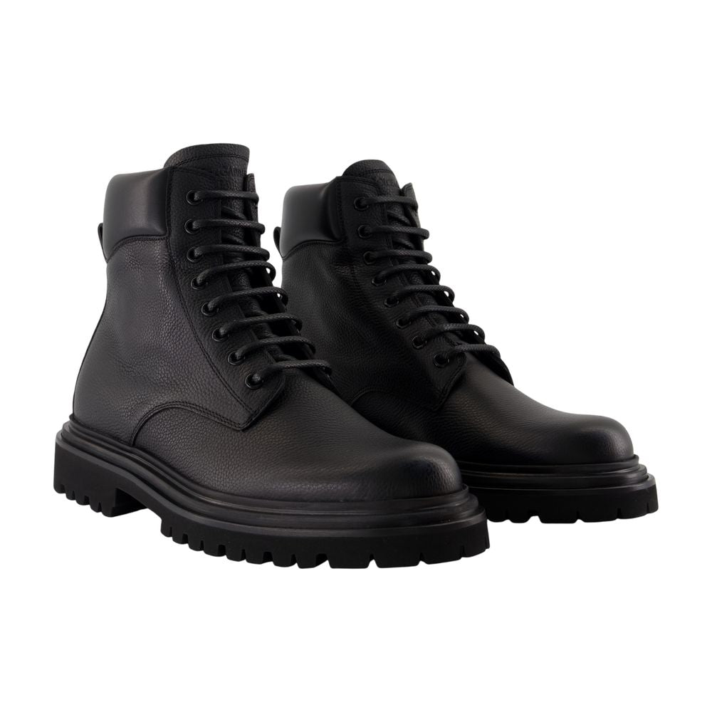 Women's Day Classic Hammer Ankle Boots - Dolce&Gabbana - Leather - Black
