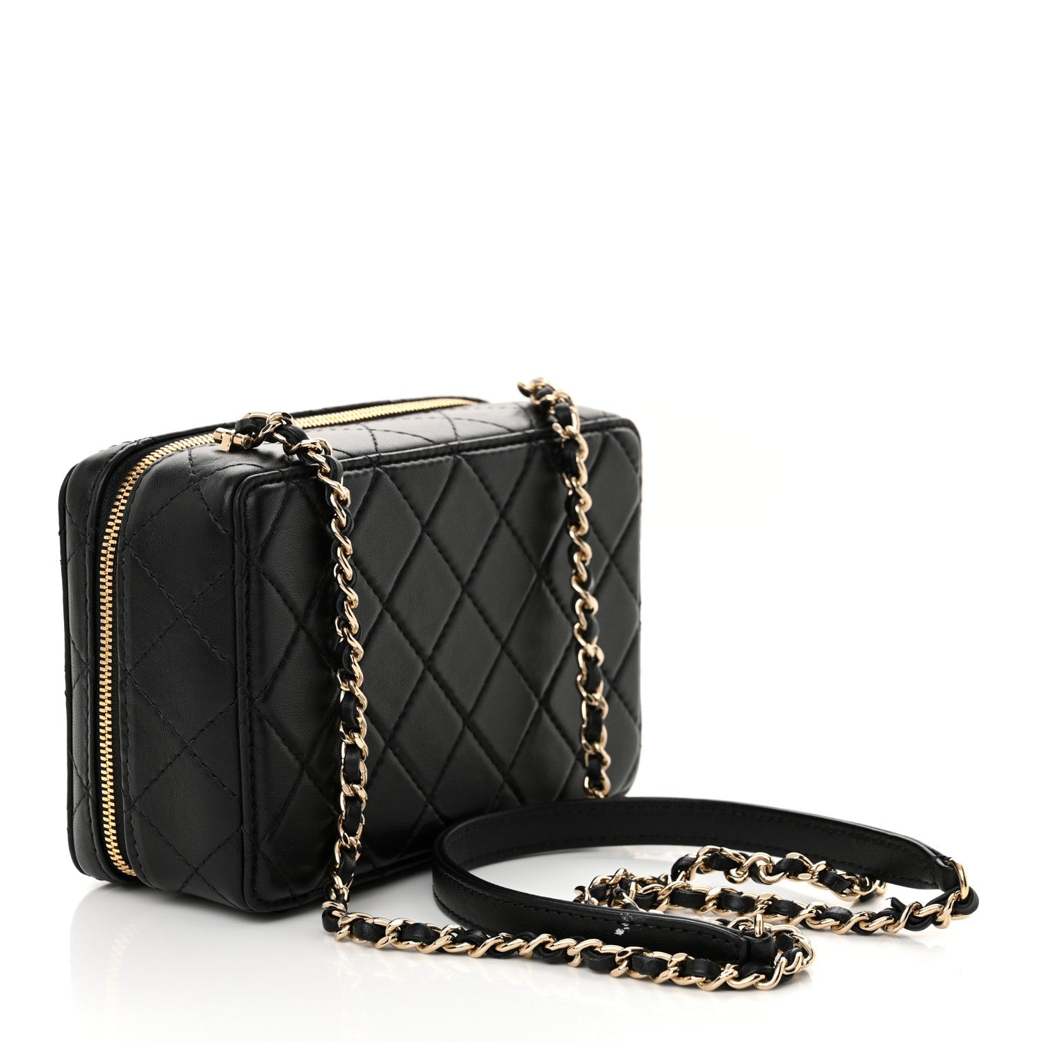 Lambskin Quilted Coco  Bag Black