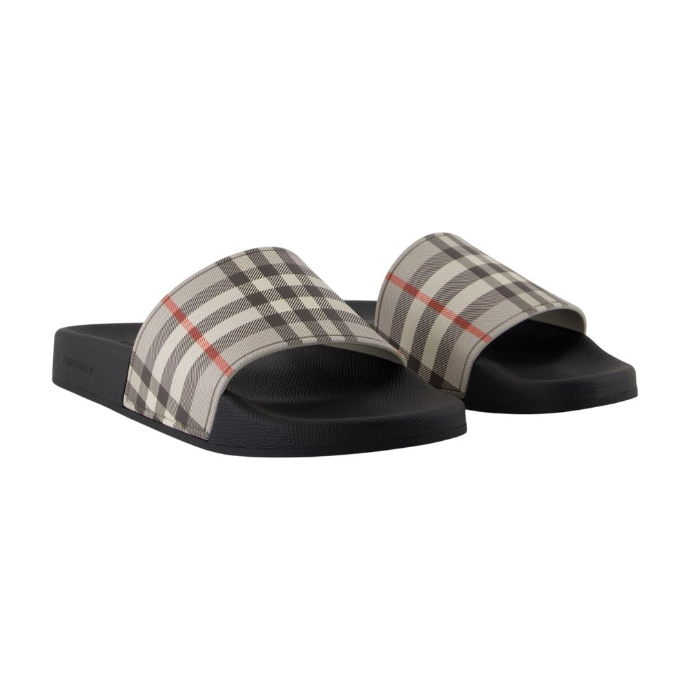 Women's Furley Sandals - Burberry - Synthetic Leather - Grey