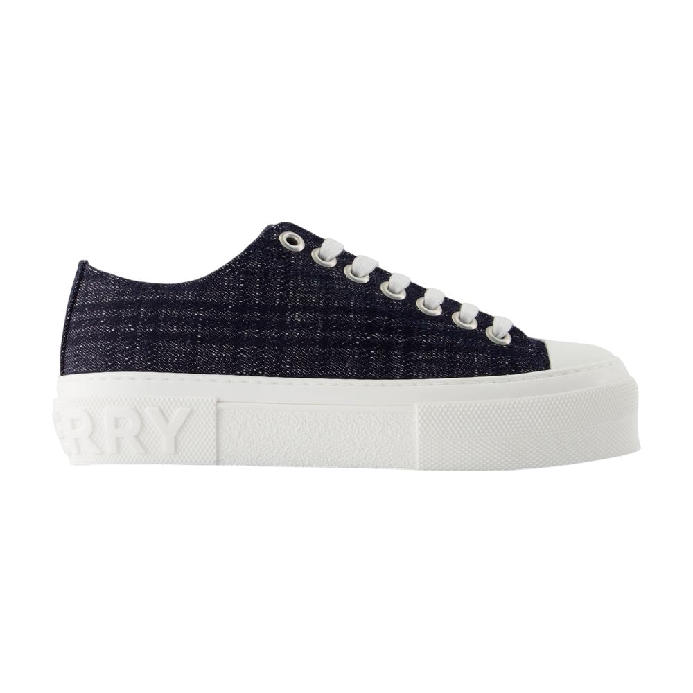Women's Jack L Low Sneakers - Burberry - Cotton - Blue