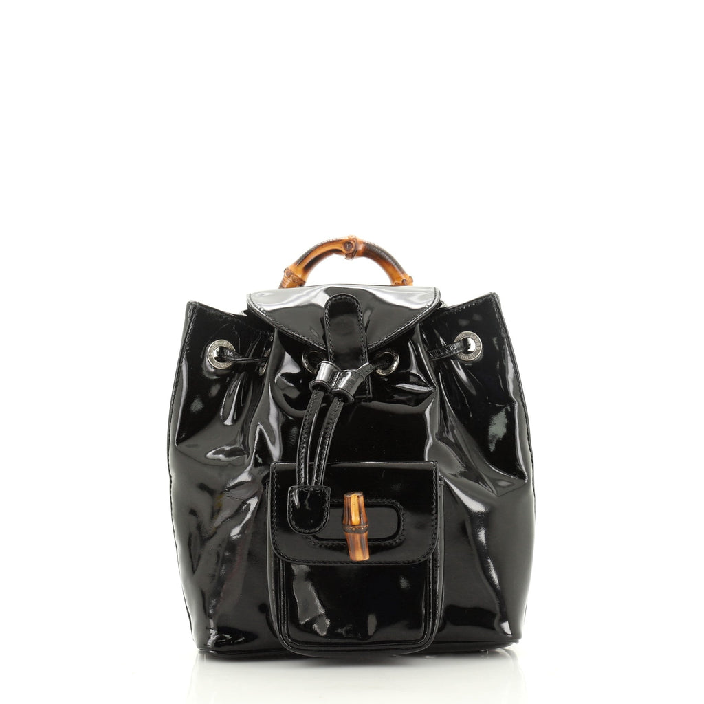 Vintage Bamboo Backpack Patent Super Mini