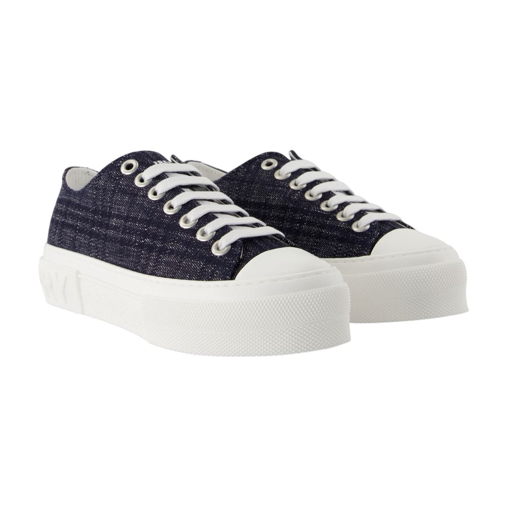 Women's Jack L Low Sneakers - Burberry - Cotton - Blue