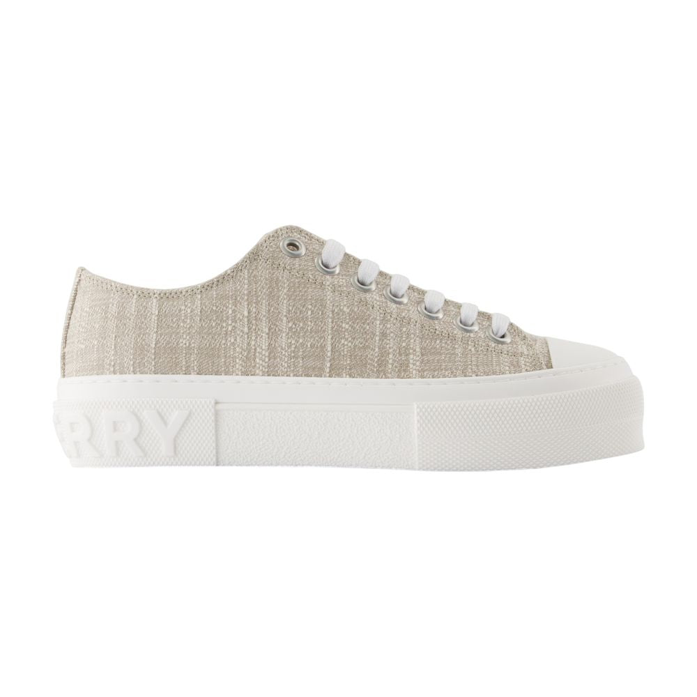Women's Jack L Low Sneakers - Burberry - Cotton - White