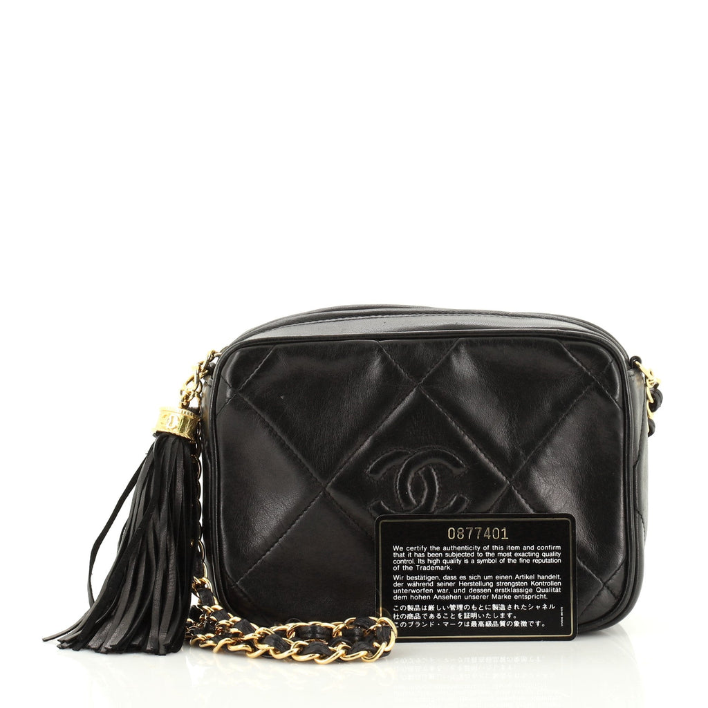 Vintage Diamond CC Camera Bag Quilted Leather Mini