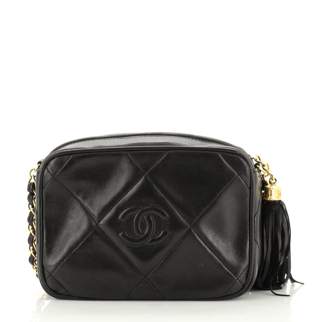 Vintage Diamond CC Camera Bag Quilted Leather Mini