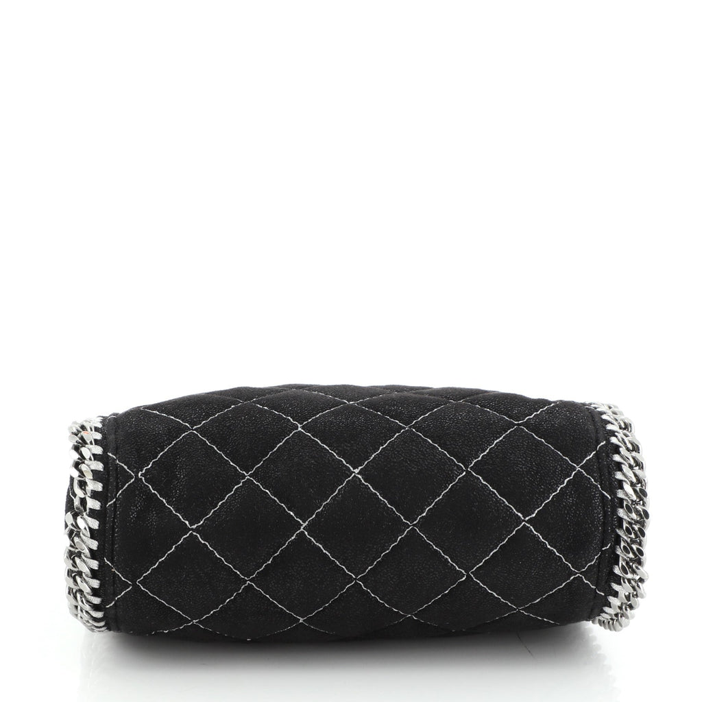 Falabella Fold Over Crossbody Bag Quilted Shaggy Deer Mini