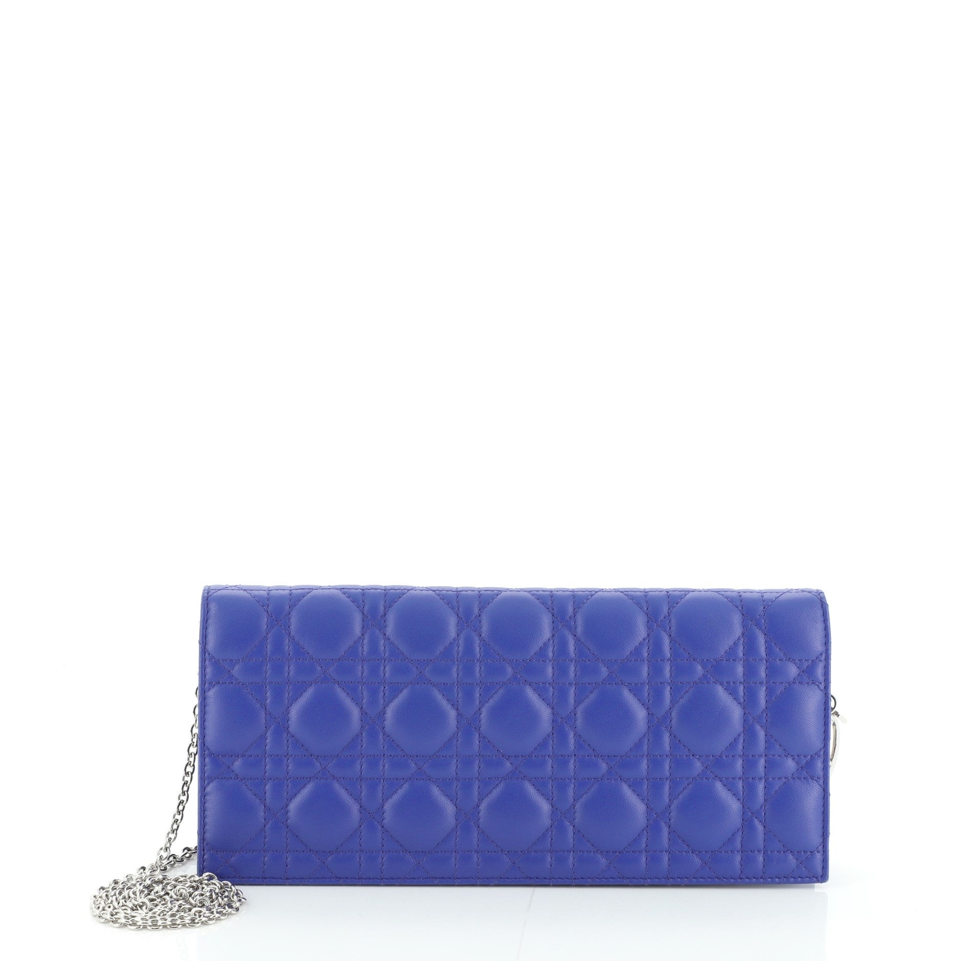 Lady Dior Chain Convertible Clutch Cannage Quilt Leather Long