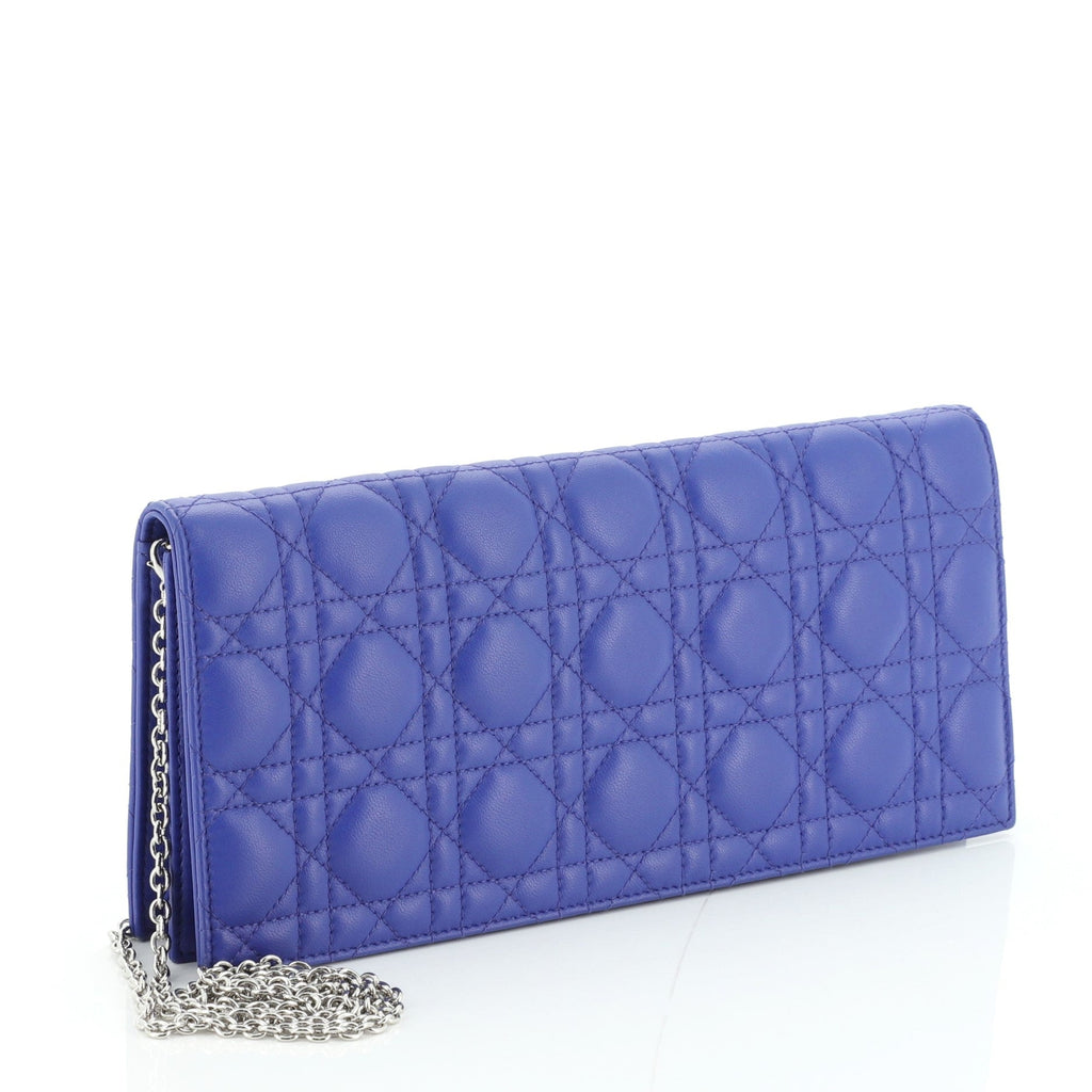 Lady Dior Chain Convertible Clutch Cannage Quilt Leather Long