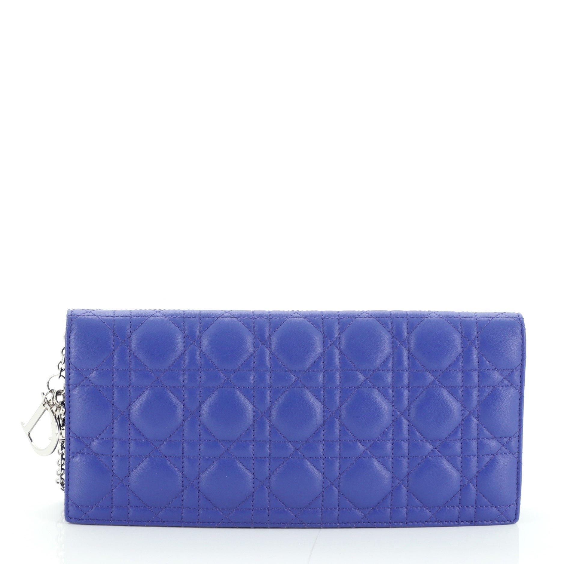 Lady Dior Chain Convertible Clutch Cannage Quilt Leather Long