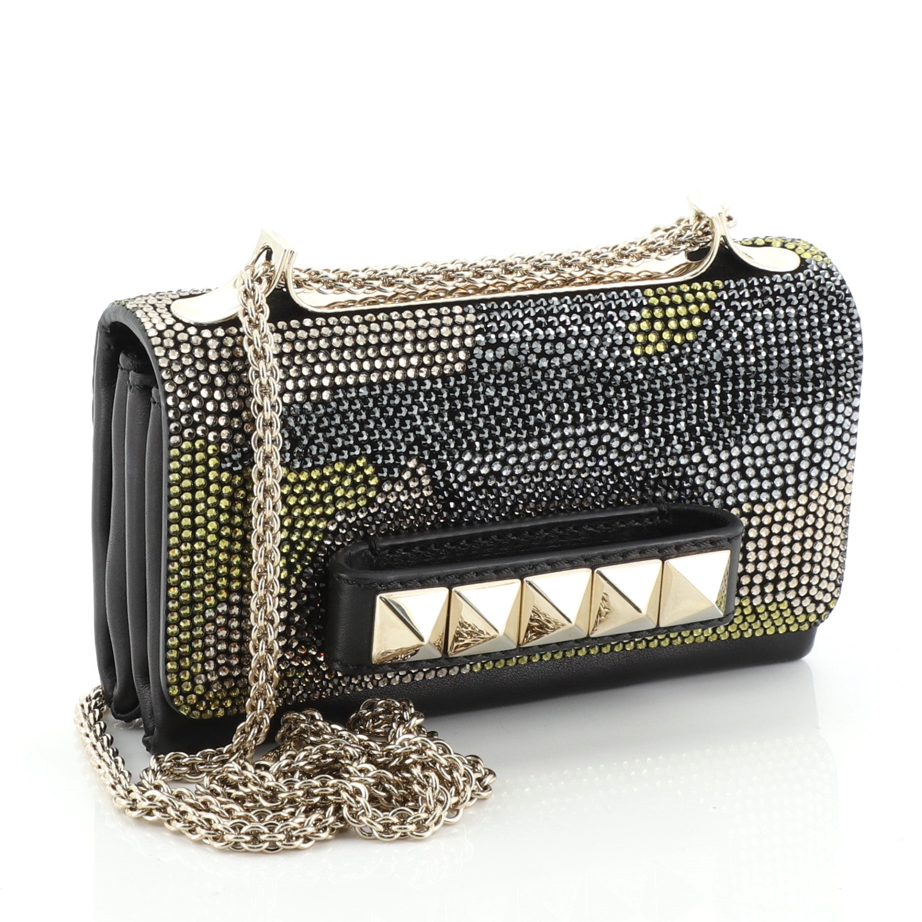Va Va Voom Clutch Crystal Camo Embellished Suede and Leather Small