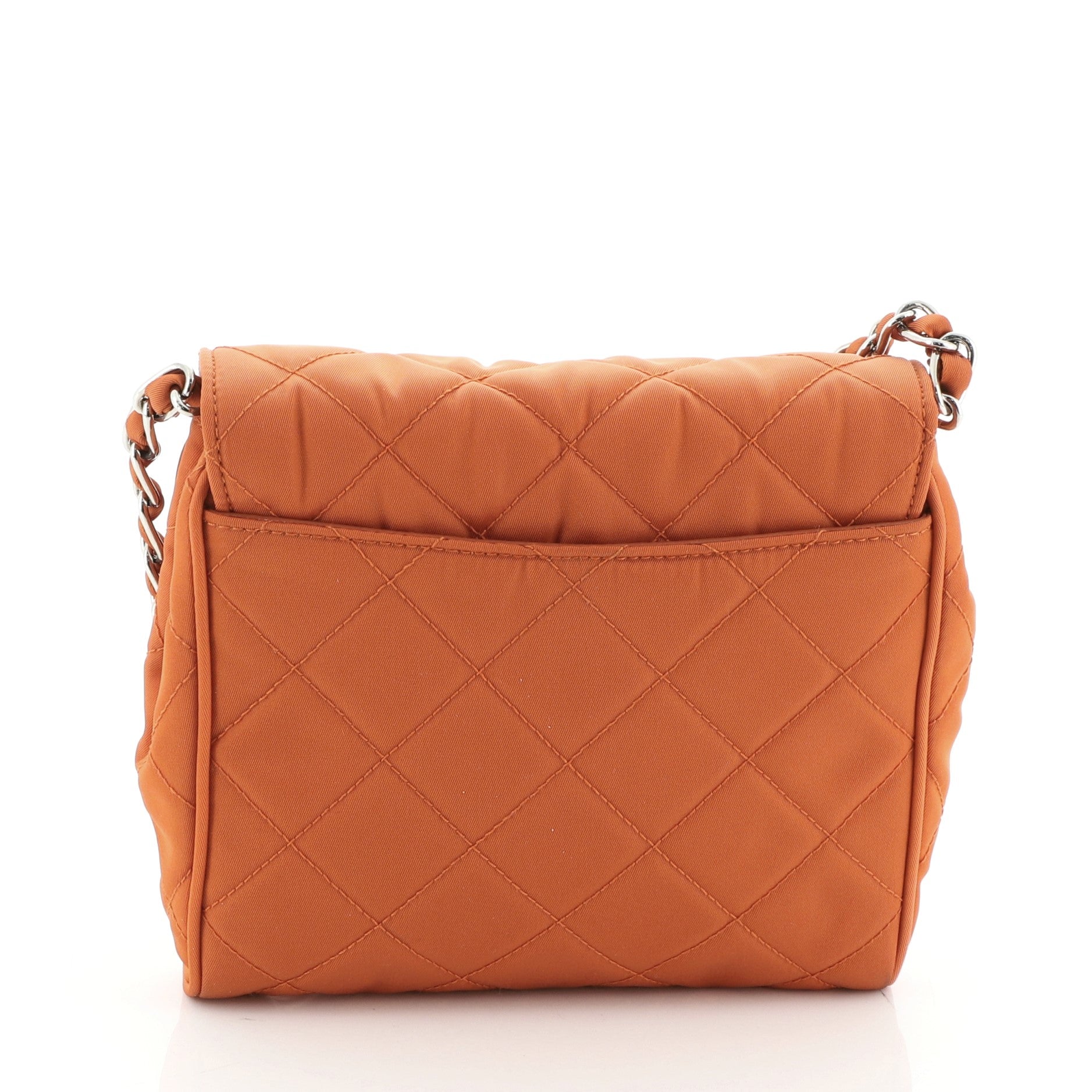 Pushlock Chain Flap Bag Quilted Tessuto Mini