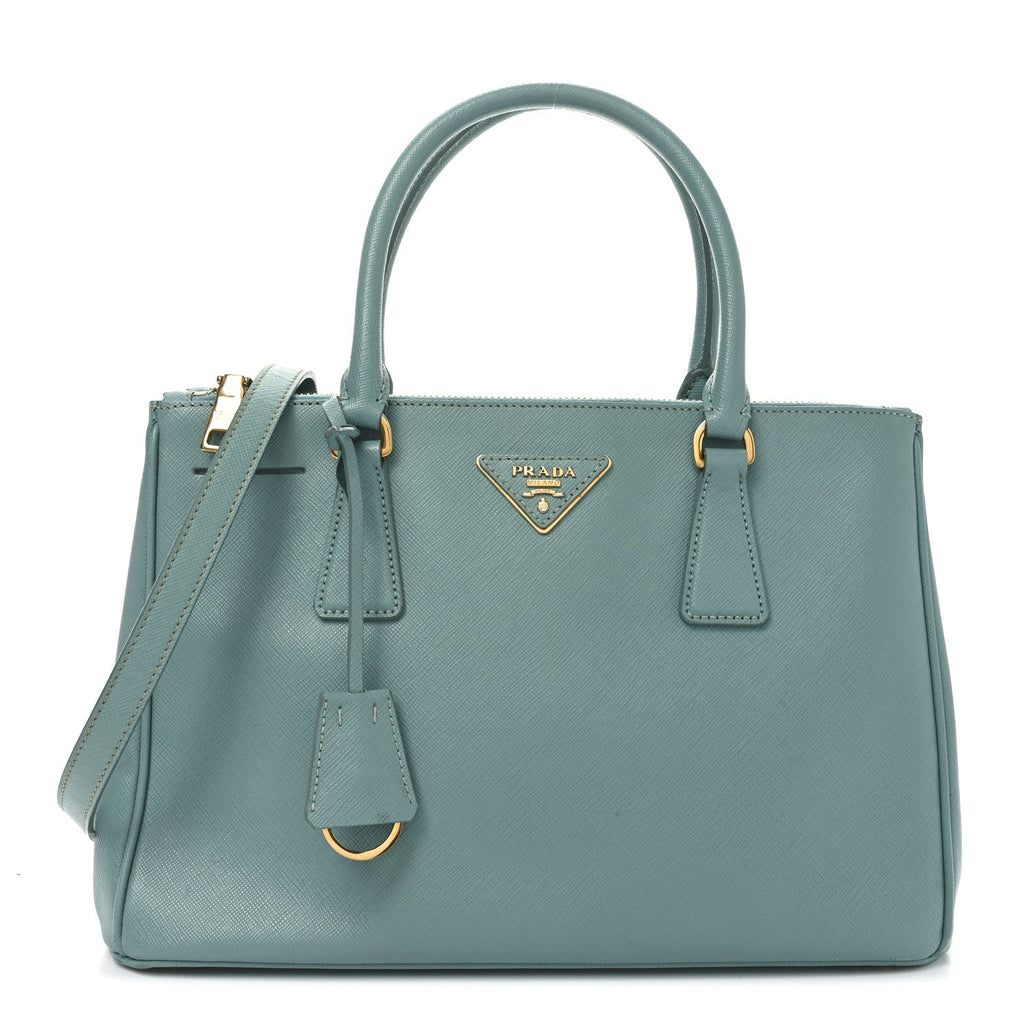 Saffiano Lux Galleria Small Double Zip Tote Turchese