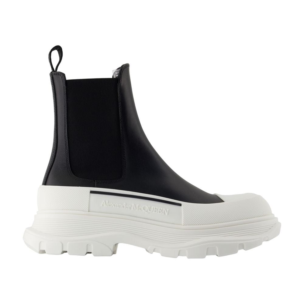 Women's High Rubber Ankle Boots - Alexander McQueen - Leather - Black